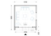 Gartenhaus ELSA (34 mm + Holzverschalung), 5x5m, 25m² – Bild 10