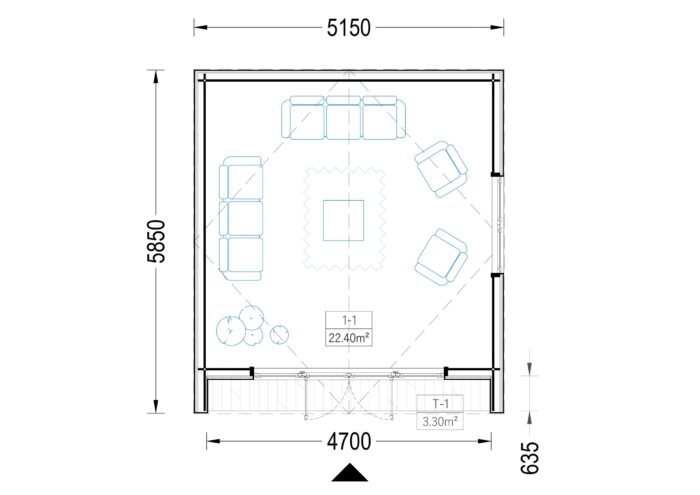 Gartenhaus ELSA (34 mm + Holzverschalung), 5x5m, 25m² – Bild 10