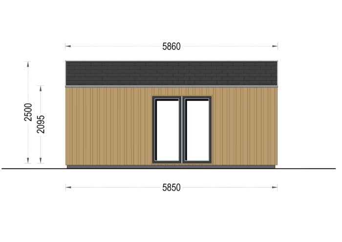 Gartenhaus ELSA (34 mm + Holzverschalung), 5x5m, 25m² – Bild 8