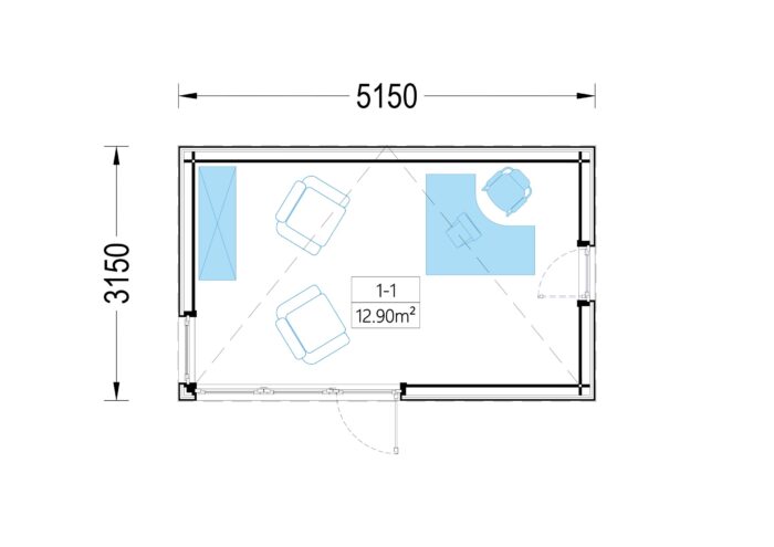 Gartenhaus PREMIUM 5x3 m, 15 m² Extra Isoliert – Bild 10