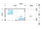 Gartenhaus PREMIUM mit Terrasse 5x3 m, 15 m² + 9 m² Isoliert – Bild 6