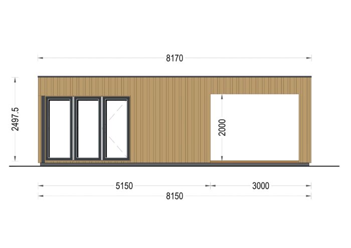 Gartenhaus PREMIUM mit Terrasse 5x3 m, 15 m² + 9 m² Isoliert – Bild 9