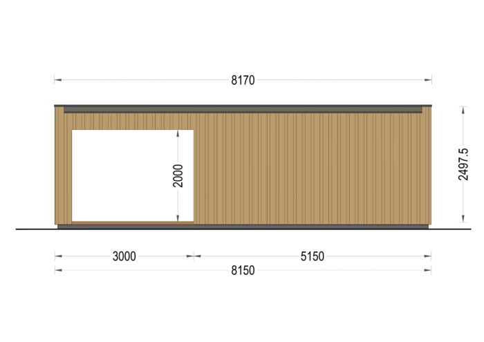 Gartenhaus PREMIUM (Isoliert, SIPS), 5x3 m, 15 m² Mit Terrasse 3x3 m, 9 m² – Bild 10