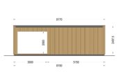 Gartenhaus PREMIUM mit Terrasse 5x3 m, 15 m² + 9 m² Isoliert – Bild 11