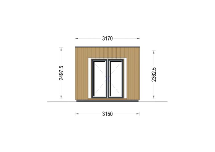 Gartenhaus PREMIUM mit Terrasse 5x3 m, 15 m² + 9 m² Isoliert – Bild 7