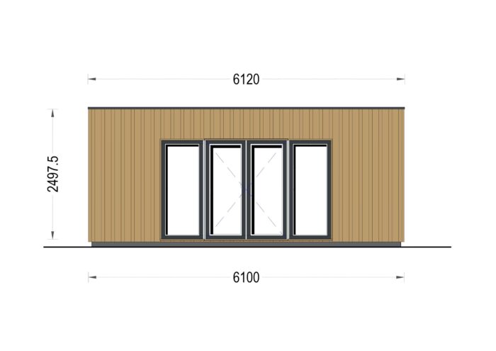 Premium Gartenhaus Tobi (34mm + Holzverschalung), 6x3m, 18m²Extra Isoliert – Bild 8