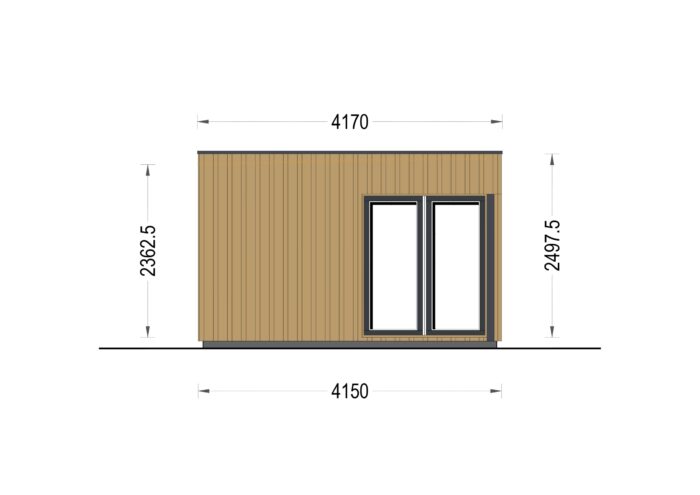 Premium Gartenhaus (34mm + Holzverschalung), 6x4m, 24m² – Bild 9
