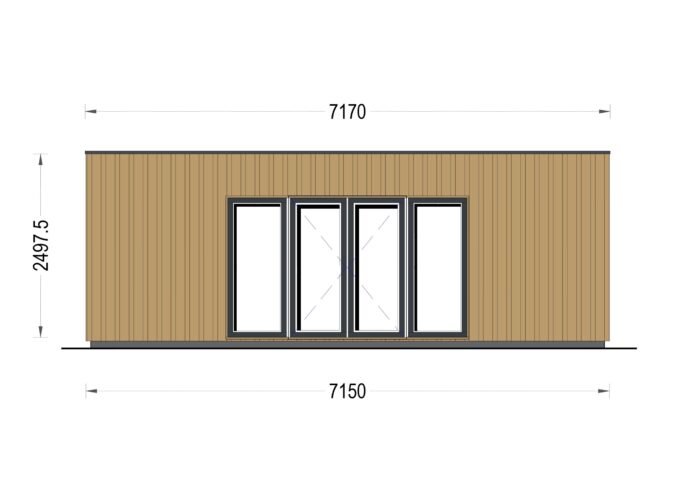 Premium Gartenhaus (34 mm + Holzverschalung) 7x4 m, 28 m² – Bild 8