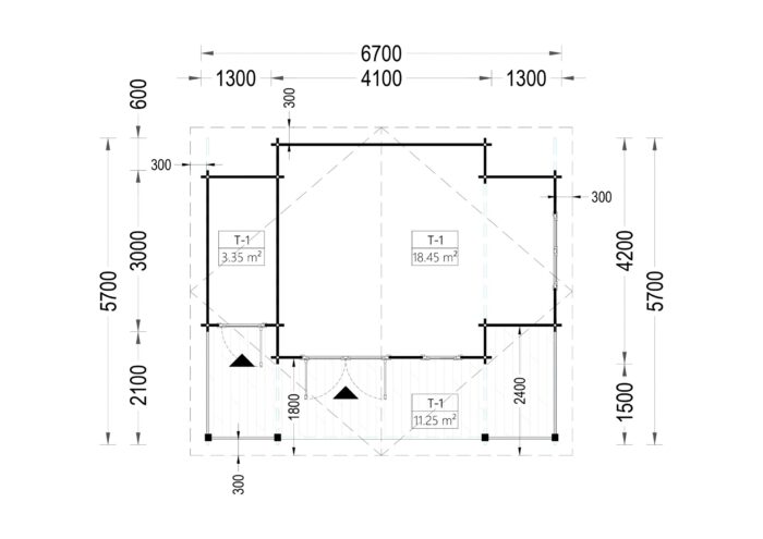 Gartenhaus Wels (44 mm) 21 m² – Bild 6