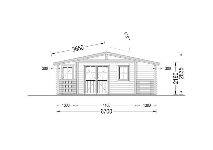 Gartenhaus Wels (44 mm) 21 m² – Bild 7
