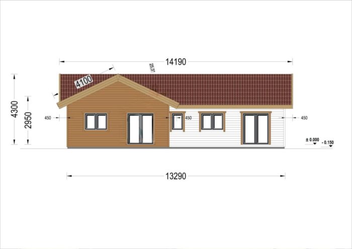 Bungalow Neusiedl (66 mm + Holzverschalung), Isoliert 129 m² – Bild 5