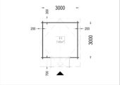Premium Gartenhaus aus Holz PETRA (34mm), 3x3m – Bild 6