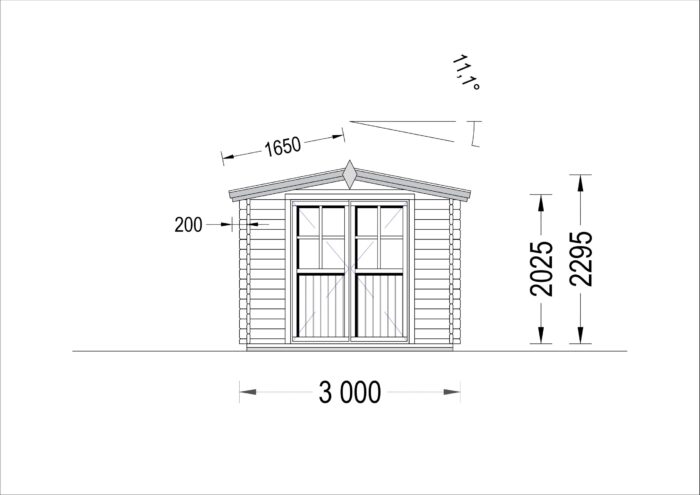 Premium Gartenhaus aus Holz PETRA (34mm), 3x3m – Bild 7