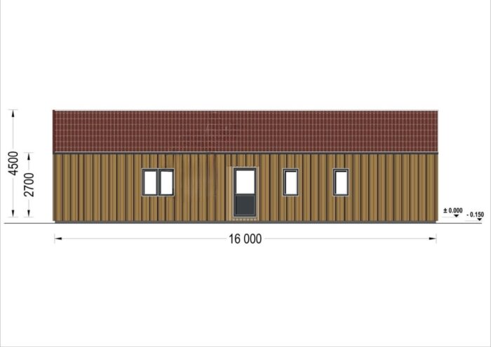 Holzhaus ROMAN(Isoliert, 66 mm + Holzverschalung), 93 m² – Bild 8