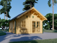 Blockbohlenhaus mit Schlafboden SALLY (44mm), 27m²