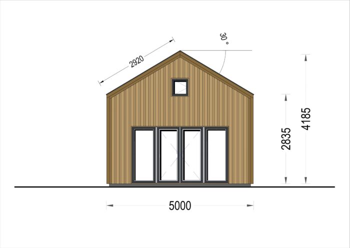 Blockbohlenhaus SASCHA (44 mm + Holzverschalung), 20 m² – Bild 9