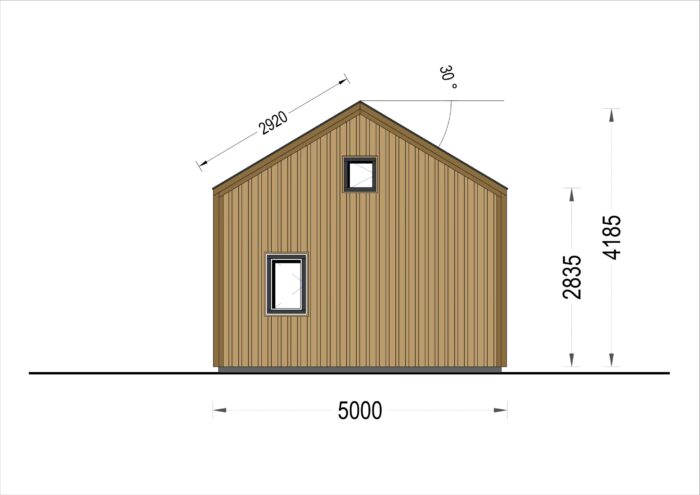 Blockbohlenhaus SASCHA (44 mm + Holzverschalung), 20 m² – Bild 5