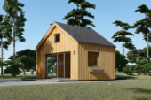 Blockbohlenhaus SASCHA (44 mm + Holzverschalung), 20 m²