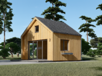 Blockbohlenhaus SASCHA (44 mm + Holzverschalung), 20 m² Extra Isoliert