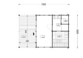 Saunahaus Helga (4 Räume), 5x7,5 m; 25 m² mit Terrasse 12 m² – Bild 7