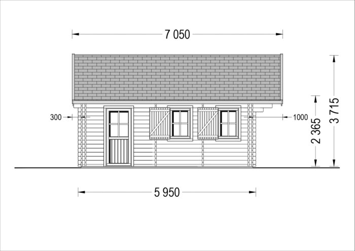 Blockbohlenhaus mit Schlafboden SALLY (44 + 44 mm) – 27 m² Extra Isoliert – Bild 11