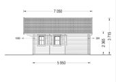 Blockbohlenhaus mit Schlafboden SALLY (44 + 44 mm) – 27 m² Extra Isoliert – Bild 8