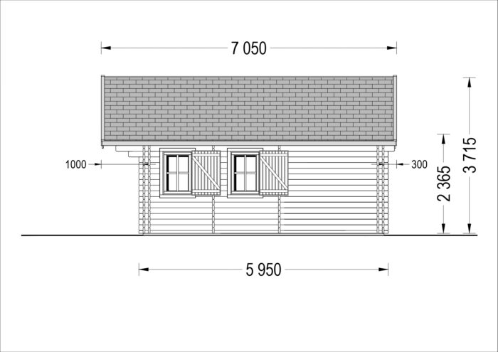 Blockbohlenhaus mit Schlafboden SALLY (44 + 44 mm) – 27 m² Extra Isoliert – Bild 8