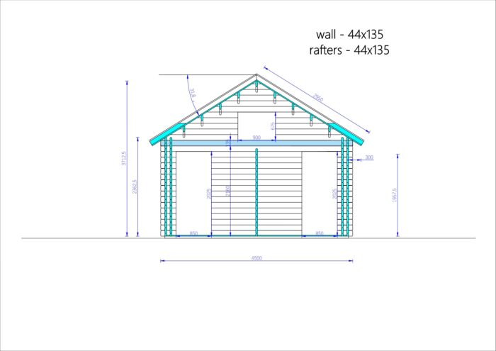Blockbohlenhaus mit Schlafboden SALLY (44 + 44 mm) – 27 m² Extra Isoliert – Bild 9