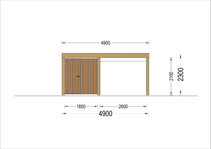 Carport  mit Schuppen und Seitenwand NOVA-F , 4.9x5.6 m – Bild 8