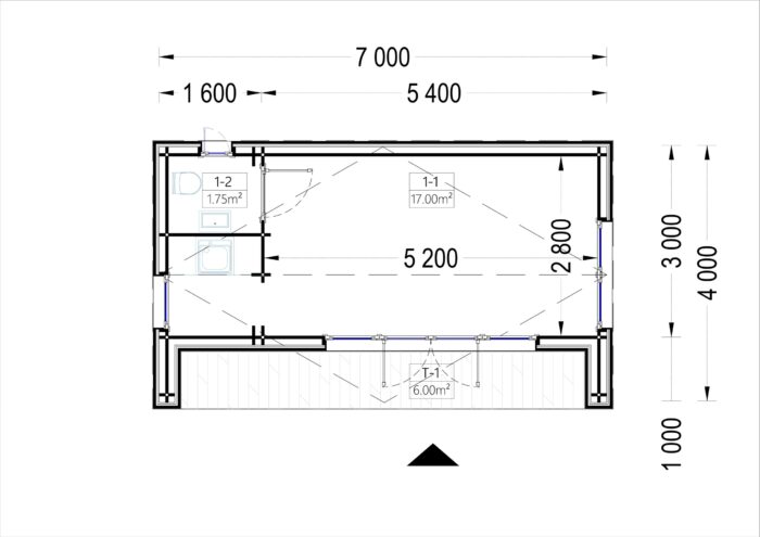 Gartenhaus TAURUS (34 mm + Holzverschalung), 7x4 m, 28 m² – Bild 8