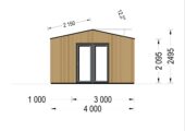 Gartenhaus TAURUS (34mm + Holzverschalung ), 4x4m, 16m² Isoliert – Bild 10