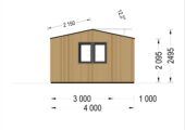 Gartenhaus TAURUS (34mm + Holzverschalung ), 4x4m, 16m² Isoliert – Bild 8