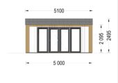Gartenhaus TAURUS (34mm + Holzverschalung), 5x4m, 15m² Isoliert – Bild 8
