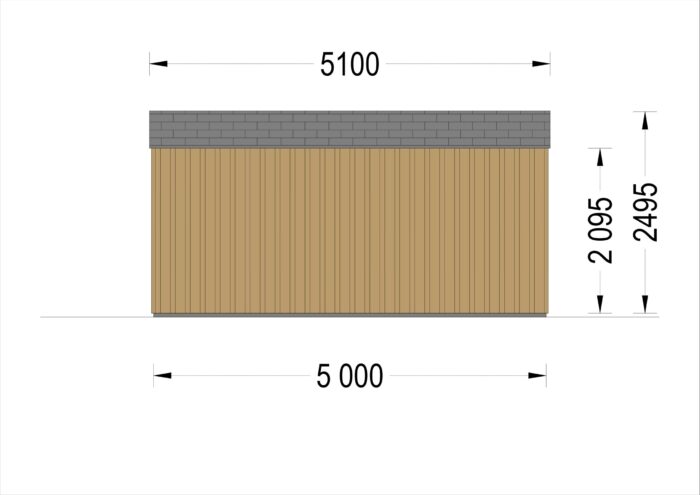 Gartenhaus TAURUS (34mm + Holzverschalung), 5x4m, 15m² Isoliert – Bild 5