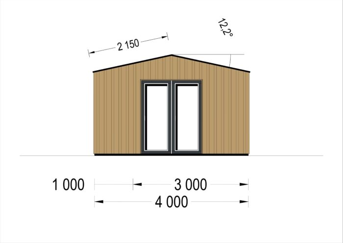 Gartenhaus TAURUS (34mm + Holzverschalung), 5,5x4m, 16,5m² – Bild 9