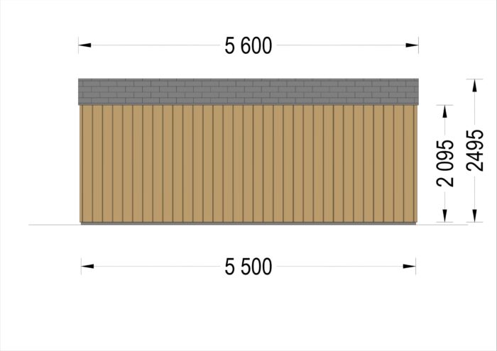 Gartenhaus TAURUS (34mm + Holzverschalung), 5,5x4m, 16,5m² – Bild 5