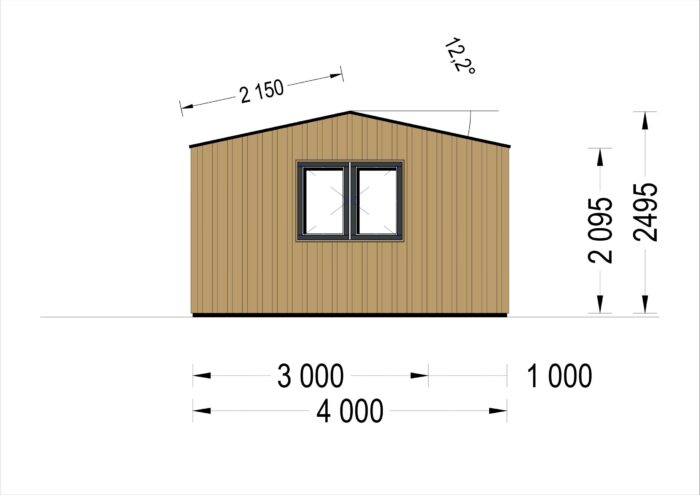 Gartenhaus TAURUS (34mm + Holzverschalung), 5,5x4m, 16,5m² – Bild 6