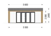 Gartenhaus TAURUS (34mm + Holzverschalung), 5,5x5 m, 22 m² Isoliert – Bild 7