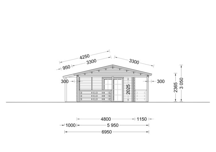 Blockbohlenhaus TRAUNSEE (44+44 mm) · 50 m² · Extra Isoliert – Bild 9