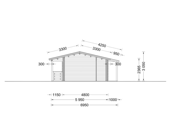 Blockbohlenhaus TRAUNSEE (44+44 mm) · 50 m² · Extra Isoliert – Bild 7