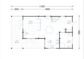 Blockbohlenhaus TURIN (66 mm) Isoliert, 100 m² + 20m² Terrasse – Bild 7