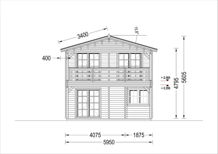 Blockbohlenhaus TURIN (66 mm) Isoliert, 100 m² + 20m² Terrasse – Bild 9