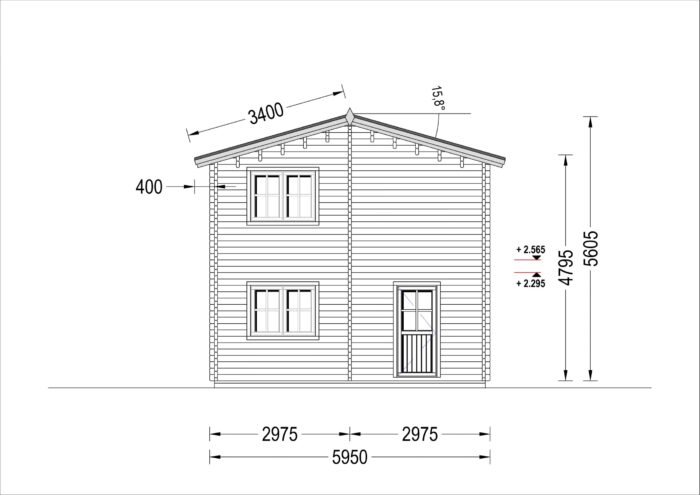 Blockbohlenhaus TURIN (66 mm) Isoliert, 100 m² + 20m² Terrasse – Bild 11