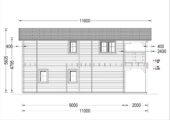 Blockbohlenhaus TURIN (66 mm) Isoliert, 100 m² + 20m² Terrasse – Bild 6