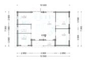 Blockbohlenhaus ULRICH (44+44 mm · Extra Isoliert) · 70 m² · Pultdach – Bild 5