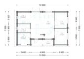 Blockbohlenhaus ULRICH (44+44 mm · Extra Isoliert) · 70 m² · Pultdach – Bild 5