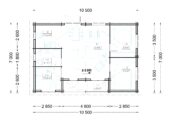 Blockbohlenhaus ULRICH (44+44 mm Isoliert) · 70 m² · Flachdach – Bild 6