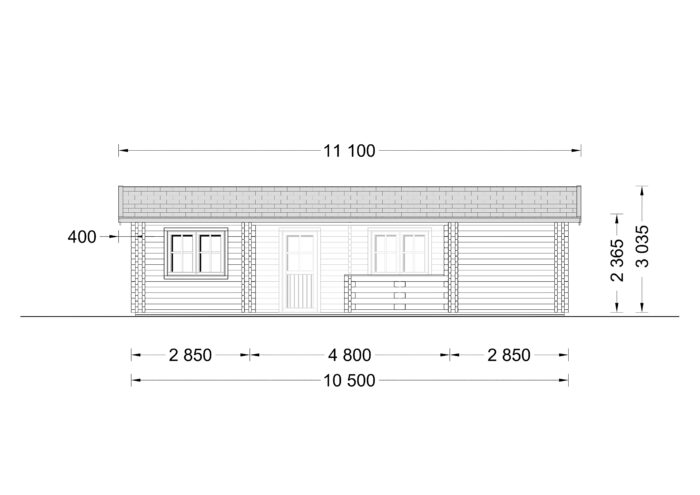 Blockbohlenhaus ULRICH (44+44 mm) · 70 m² · Isoliert – Bild 9