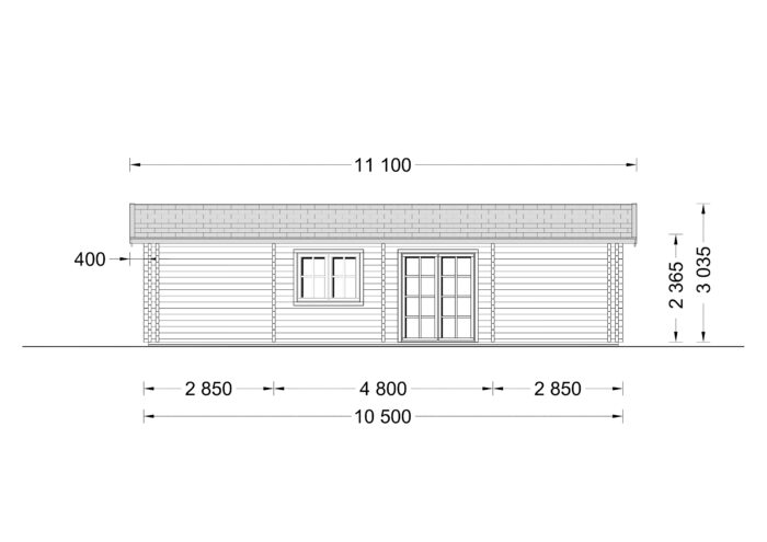 Blockbohlenhaus ULRICH (44+44 mm) · 70 m² · Isoliert – Bild 6