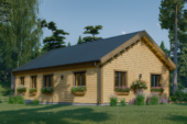 Blockbohlenhaus BERNAU 2 Isoliert, 66 mm + Holzverschalung), 94 m² – Bild 2